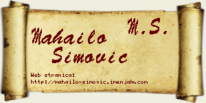 Mahailo Simović vizit kartica